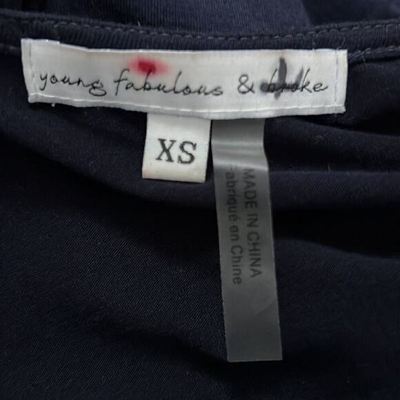 YOUNG FABULOUS & BROKE OMBRÉ NAVY /SLATE DEEP VNECK DRESS SIZE XS - Picture 7 of 7